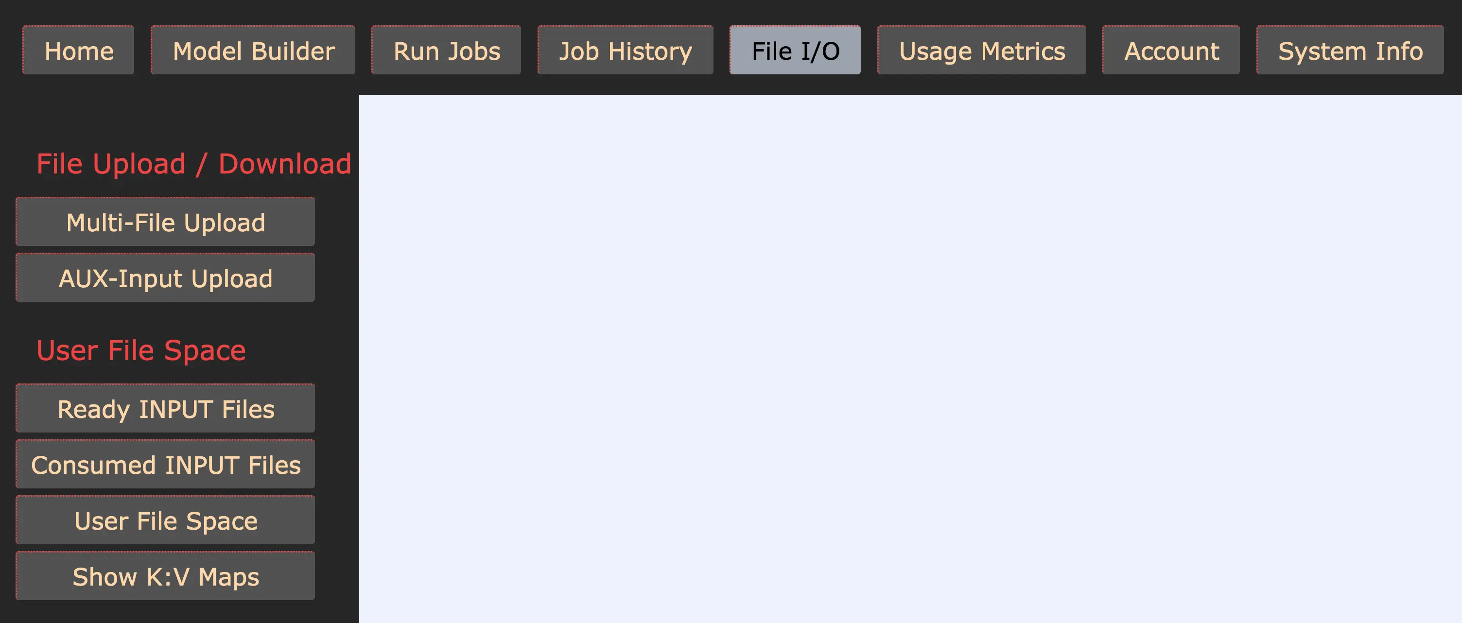 FILE IO Page Initial Display
