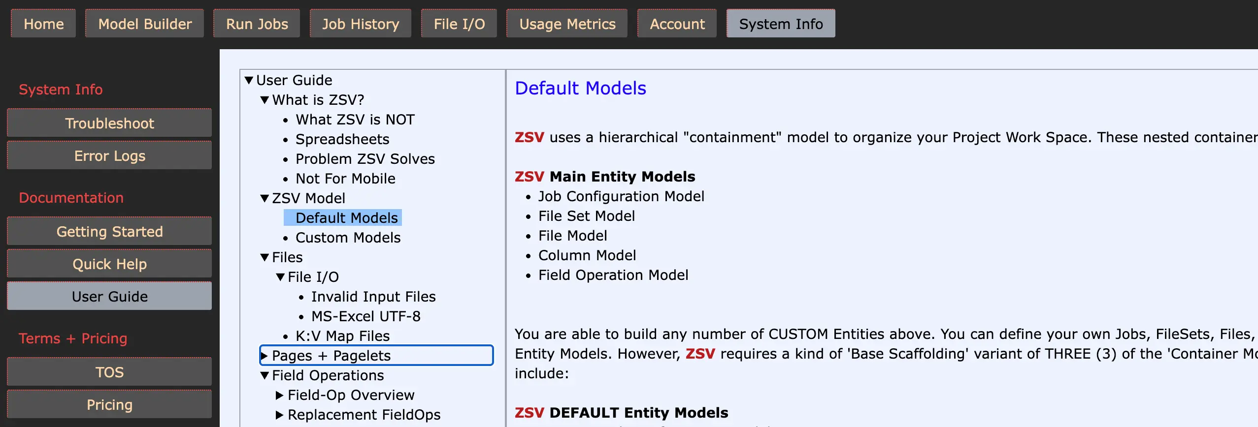 System Info Page - User Guide