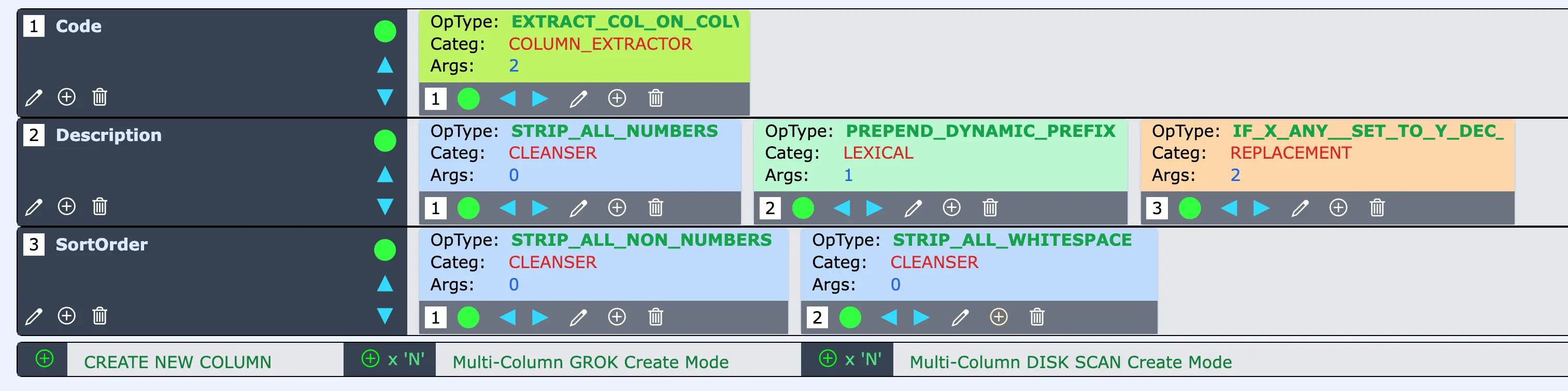 Multiple Field Operations per Column