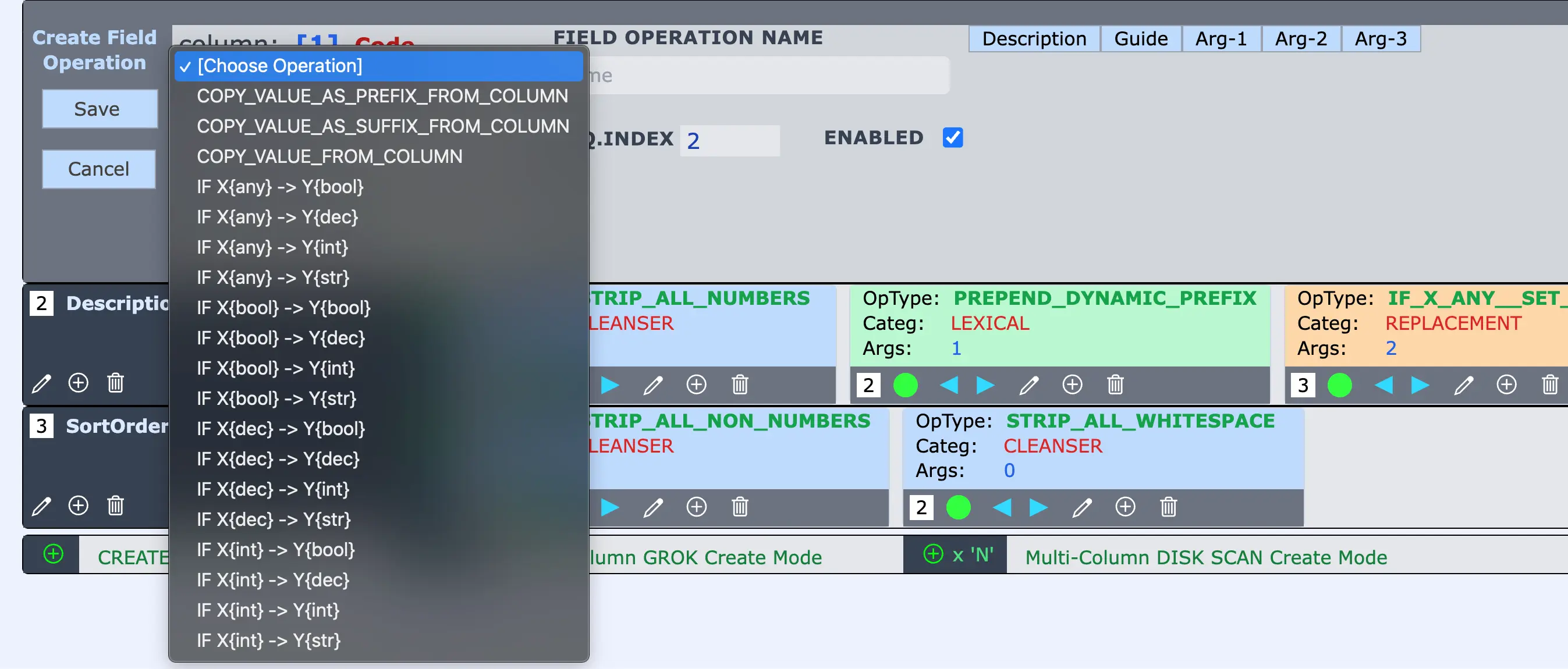Dynamic Replace Column Values with Field Operation