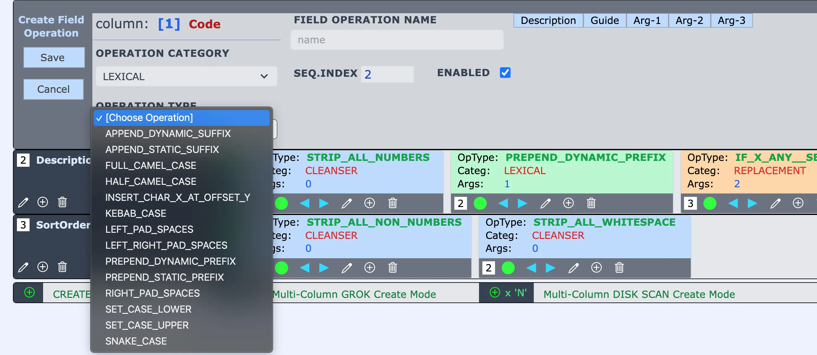 Over Dozen Major Field Operation Categories