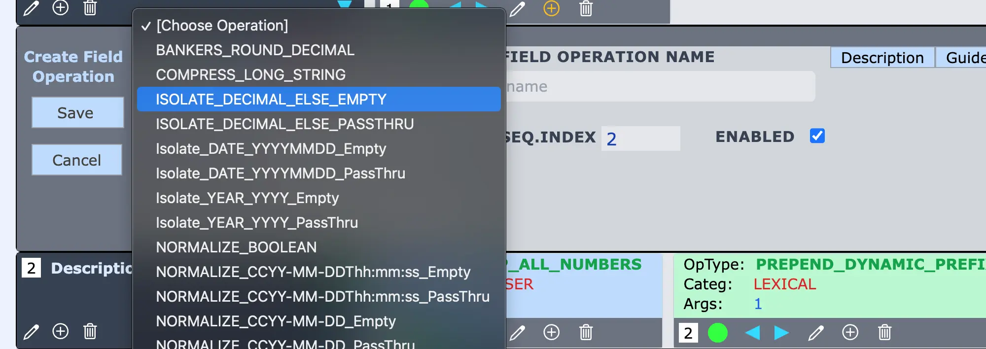 Value Isolating and Normalizing Field Operations