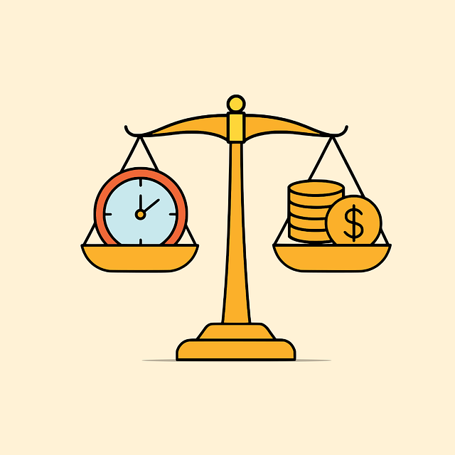 Concpet Image: Scale weighs Time and Money